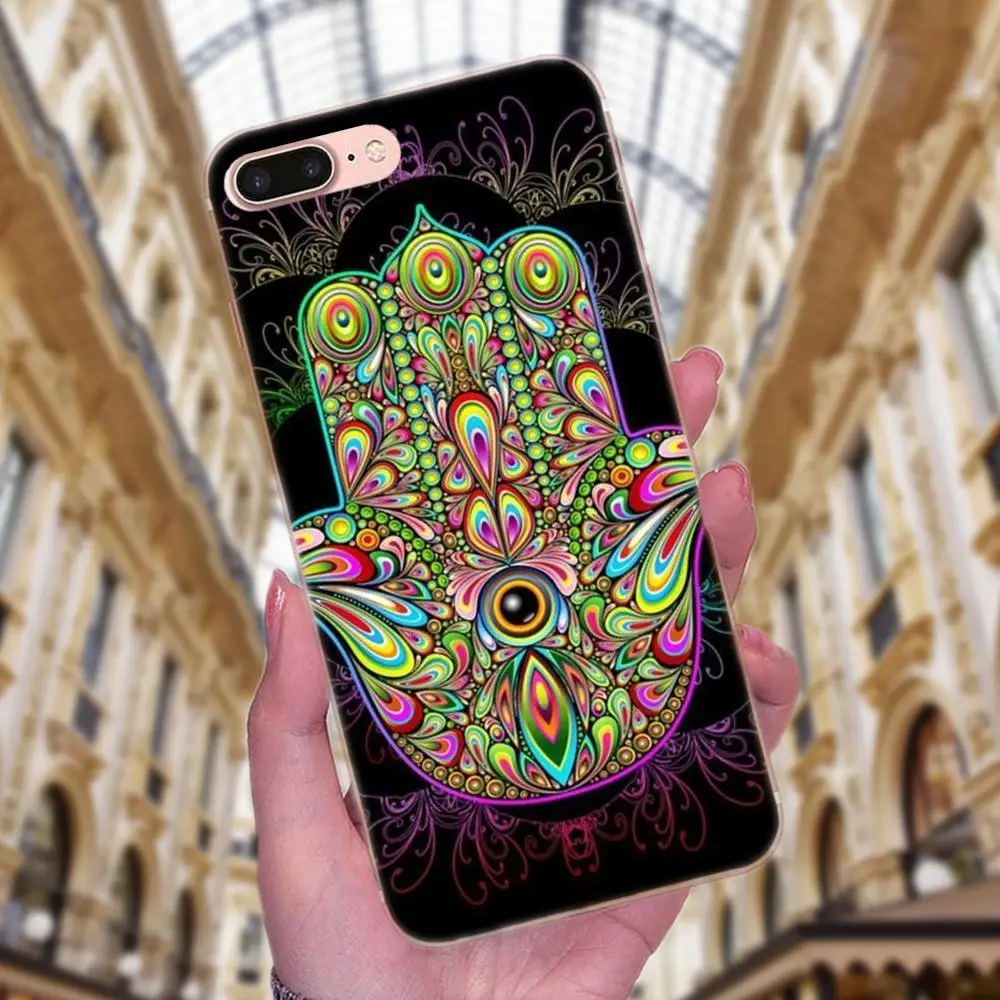 Hamsa рука Фатимы сияющий милый тонкий чехол из ТПУ для Galaxy J1 J2 J3 J330 J4 J5 J6 J7 J730 J8 2015 2016