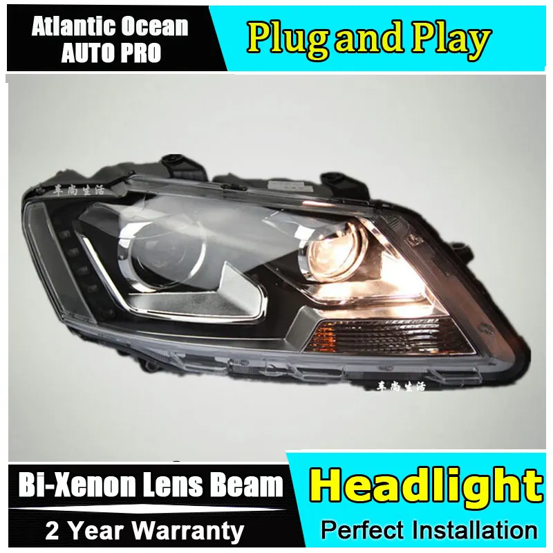 2011-2015 headlights for vw passat b7 Europe car styling bi xenon lens LED DRL HID KIT headlamps parking | Автомобили и мотоциклы