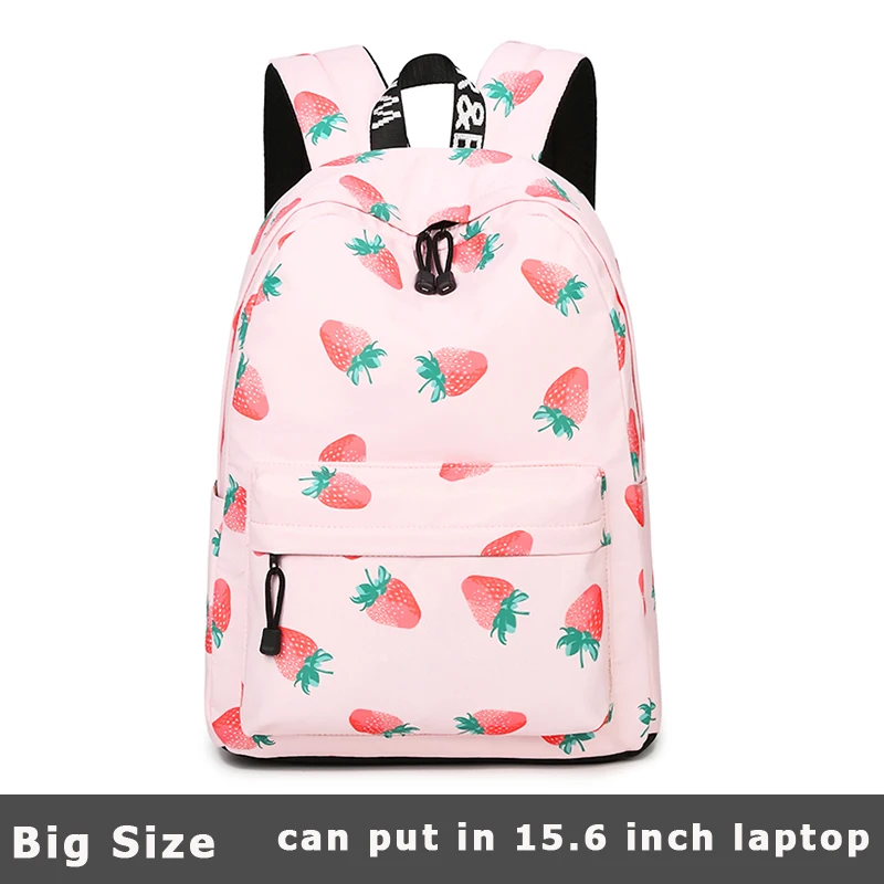 Fashion Women Waterproof Backpacks Fruit Strawberry Printing Large School Bags For Girls Bag Rucksack Bolsas Mochilas Femininas | Багаж и