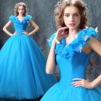 Синее детское вечернее платье «Золушка» платья vestidos de 15 anos vestidos de quinceanera vestido de debutante недорогие подростковые платья