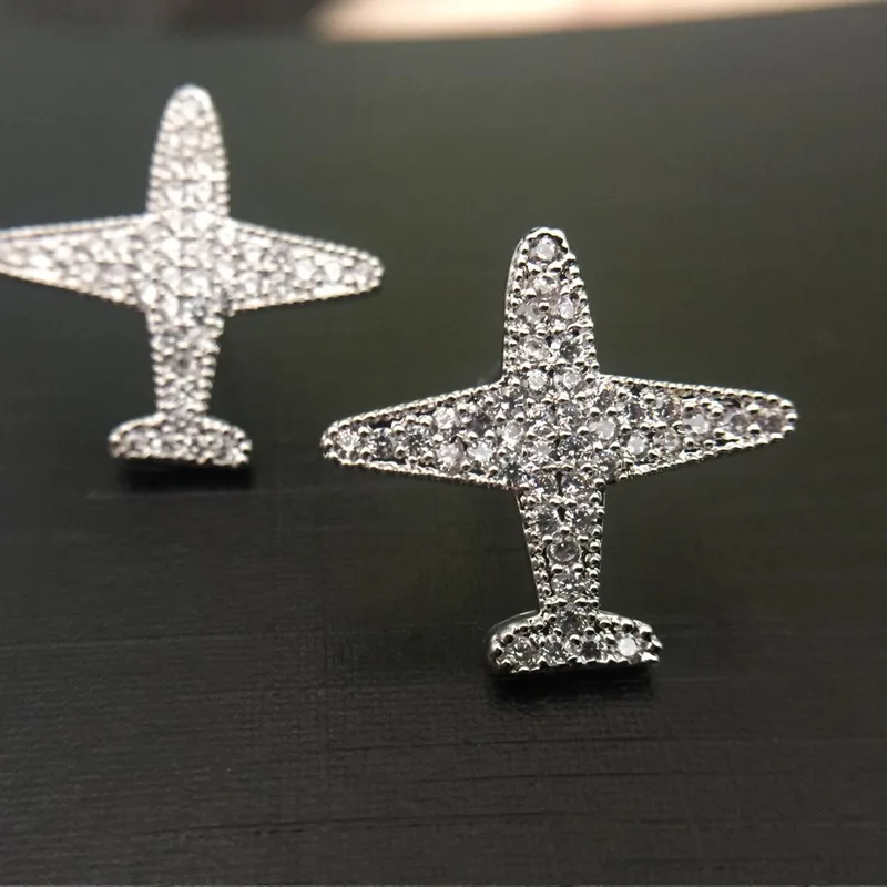 2018 Модные женские серьги в виде самолета с цирконом | Украшения и аксессуары