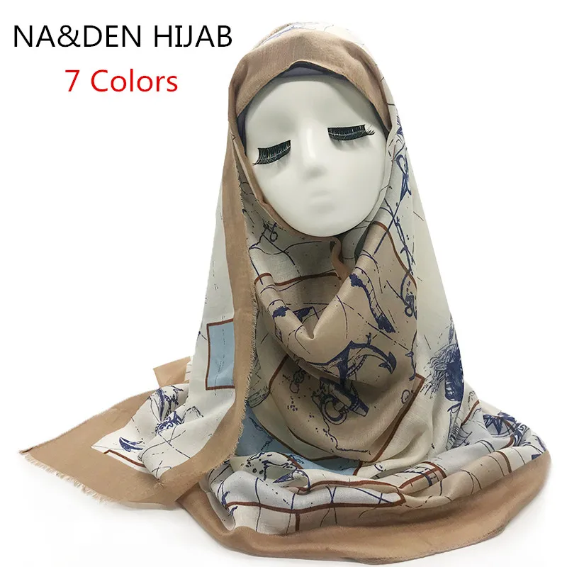

Шарф с геометрическим принтом 7 цветов, шарфы, шали в горошек, Женский однотонный мусульманский хиджаб, базовая повязка на голову, новый диза...