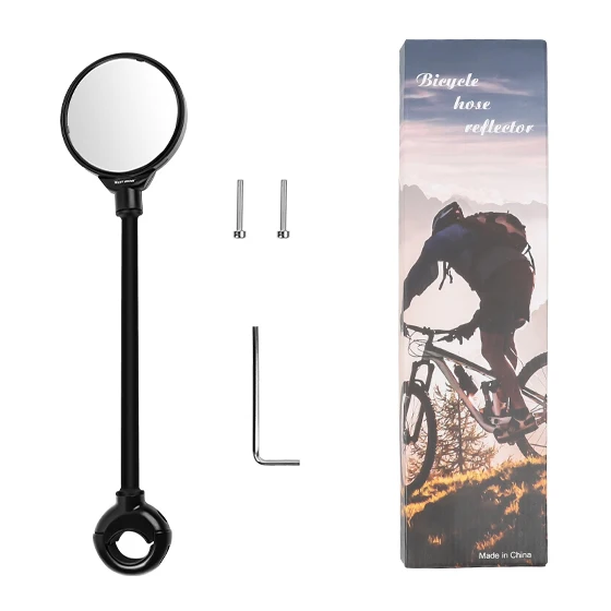 Black WEST BIKING, 1 шт., зеркало для велосипеда, руль, зеркало заднего вида, Аксессуары для велосипеда из алюминиевого сплава, для горной дороги, велосипеда, велосипеда, заднего вида - Цвет: Black
