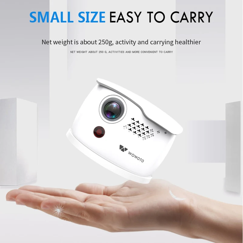 Мини проектор WOWOTO Разрешение 854*480 Android Wi Fi Bluetooth светодиодный портативный HD для