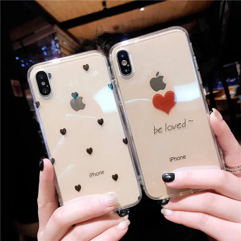 Для iphone X XS Max XR 7 8 Plus чехол Love Heat для 5 5S se 6 6s s Чехол прозрачный |