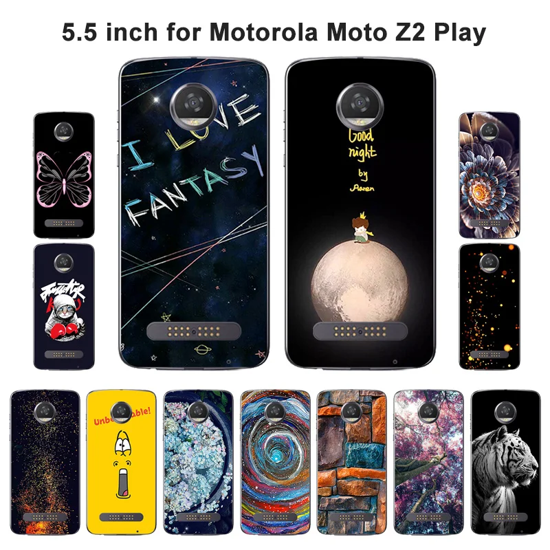 Для Motorola Moto Z2 Play Чехлы 5 &quotTPU силиконовый чехол для XT1710 модный окрашенный Z (2 го