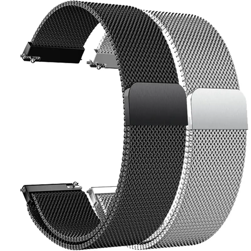 16 мм, 18 мм, 20 мм, 22 мм, миланские ремни Wirst для Xiaomi Huami Amazfit Pace Stratos 2 2S Youth Bip, аксессуары для смарт-часов
