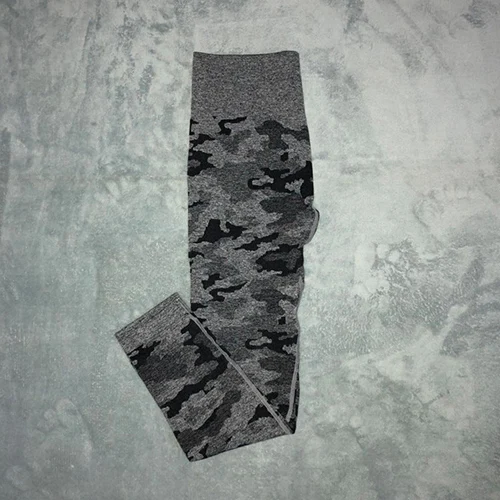 Камуфляжный бесшовный комплект для йоги, спортивная одежда для женщин, одежда для спортзала, резинка для волос, леггинсы для фитнеса+ спортивный бюстгальтер, 2 предмета, одежда для тренировок - Цвет: Only Black Pants