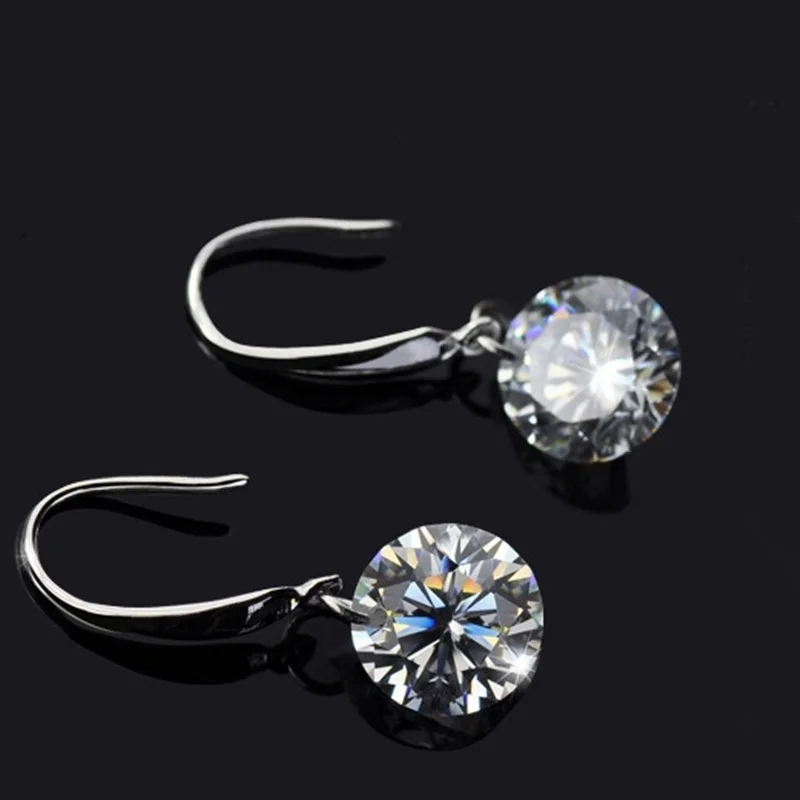 Женские свадебные серьги OMHXZJ вечерние из стерлингового серебра 925 пробы с Белым