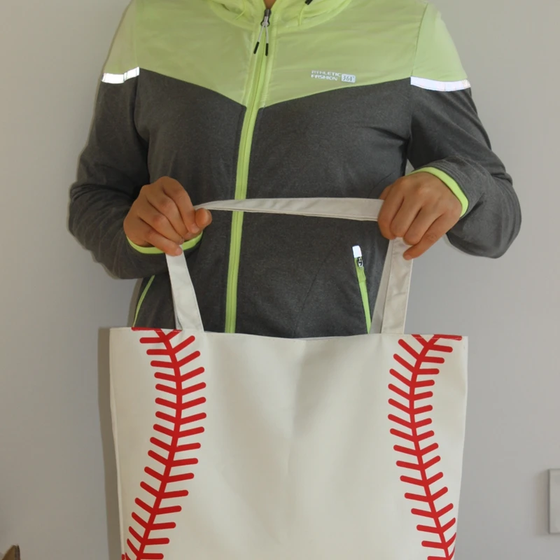 Новое поступление, маленькая велосипедная сумка baseball, Женская холщевая сумка на плечо, бейсбольная сумка, женская сумка, милая сумка Canva, баскетбольная сумка