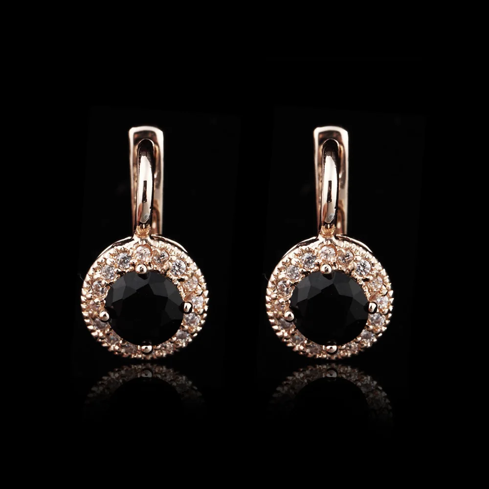 black stone Новые модные серьги-капли, Женские Ювелирные изделия, трендовые синие кубические циркониевые модные ювелирные изделия, дизайнерские женские серьги-капли - Окраска металла: black stone