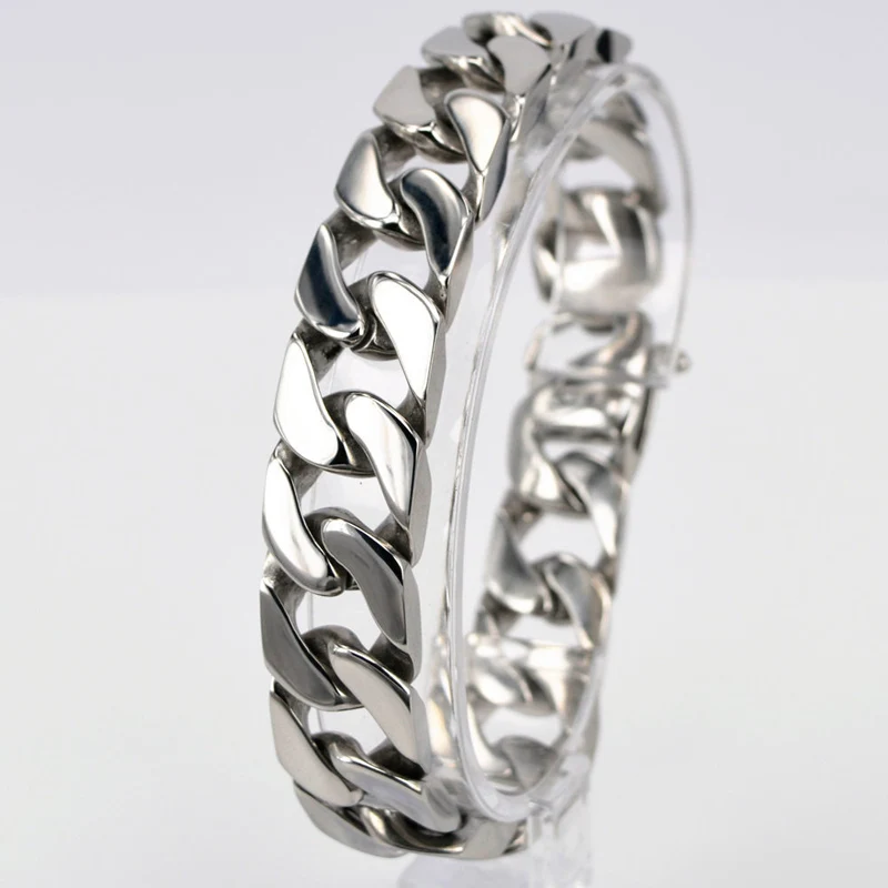 Модные мужские браслеты из натуральной титановой стали в стиле панк