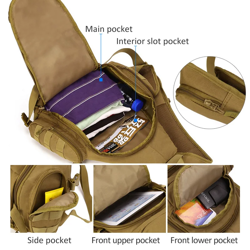 Мужская тактическая нагрудная Сумка-слинг для ноутбука 14 дюймов