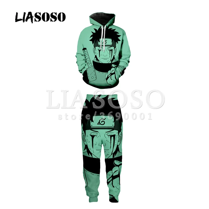 3 LIASOSO, 3d принт, унисекс, Наруто, Какаши, Харуно, Сакура, толстовка с капюшоном, толстовки, брюки, тренировочные штаны, для бега, повседневные Костюмы, X2000 - Цвет: 3