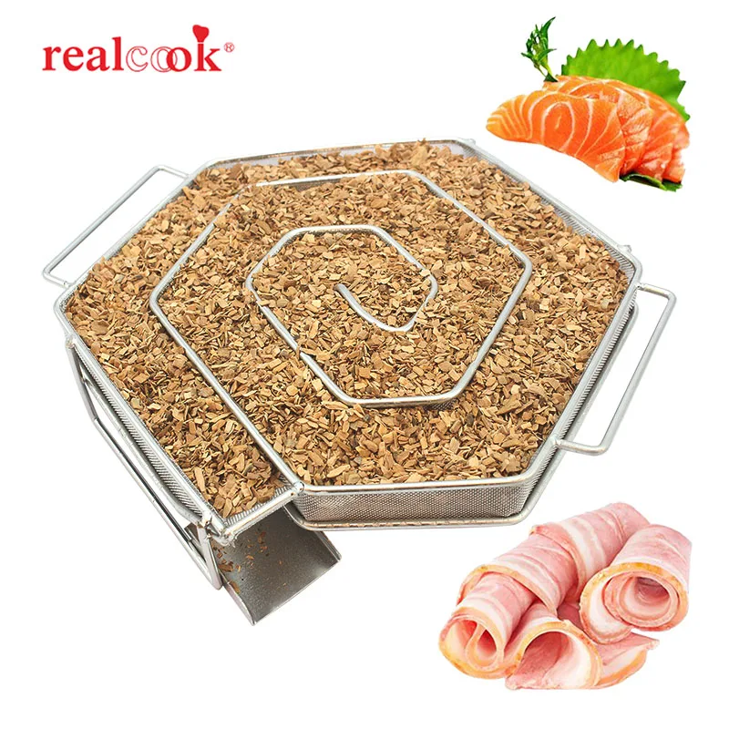 Коптильная решетка Realcook для барбекю Шестигранная коробка генератора холодного