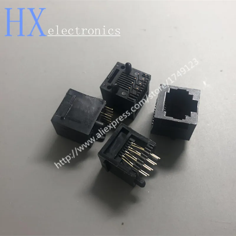 Бесплатная доставка 10 шт пластик RJ45 52-8P8C 180 градусов вертикальный тип печатная