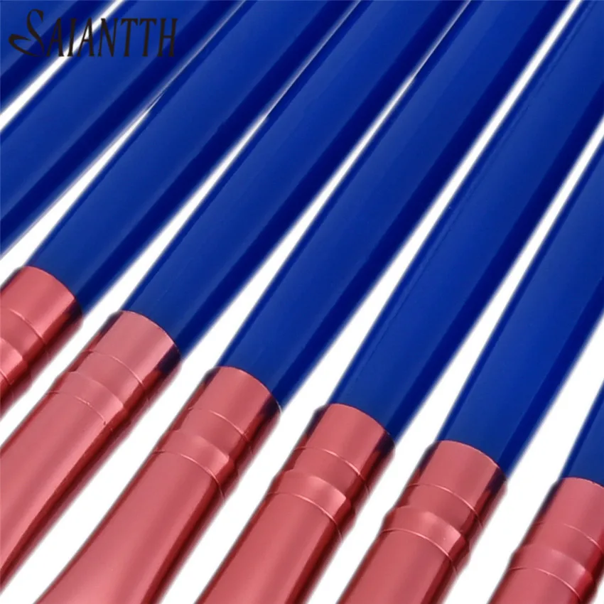 SAIANTTH 15 шт./компл. синие тонкие кисти для макияжа набор и консилер с эффектом румян