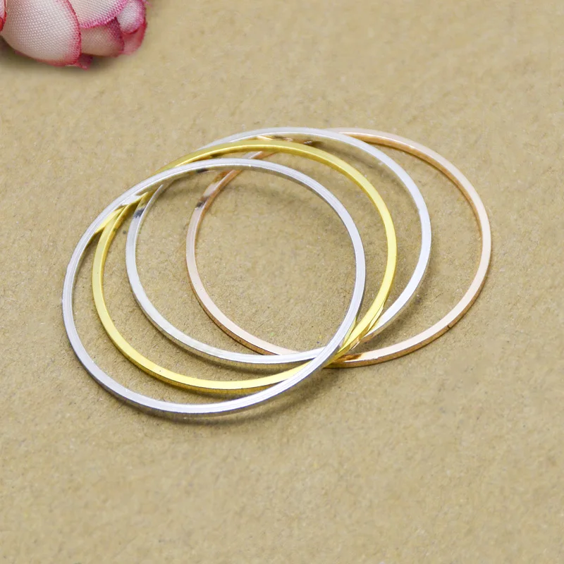 20pcs ZHU RU 24*1mm surround Donuts swim key ring Round circle shape Charms Making earring Clothes bag shoes jewelry accessories | Украшения
