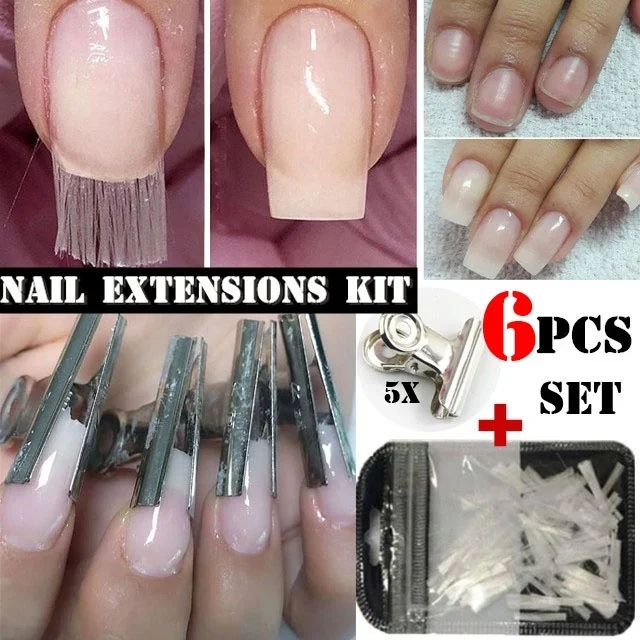 6 шт./компл. из стекловолокна для наращивания ногтей fibernails Акриловые Советы маникюрный салон инструмент кривизны зажимы для ногтей советы нейл-арта в партии