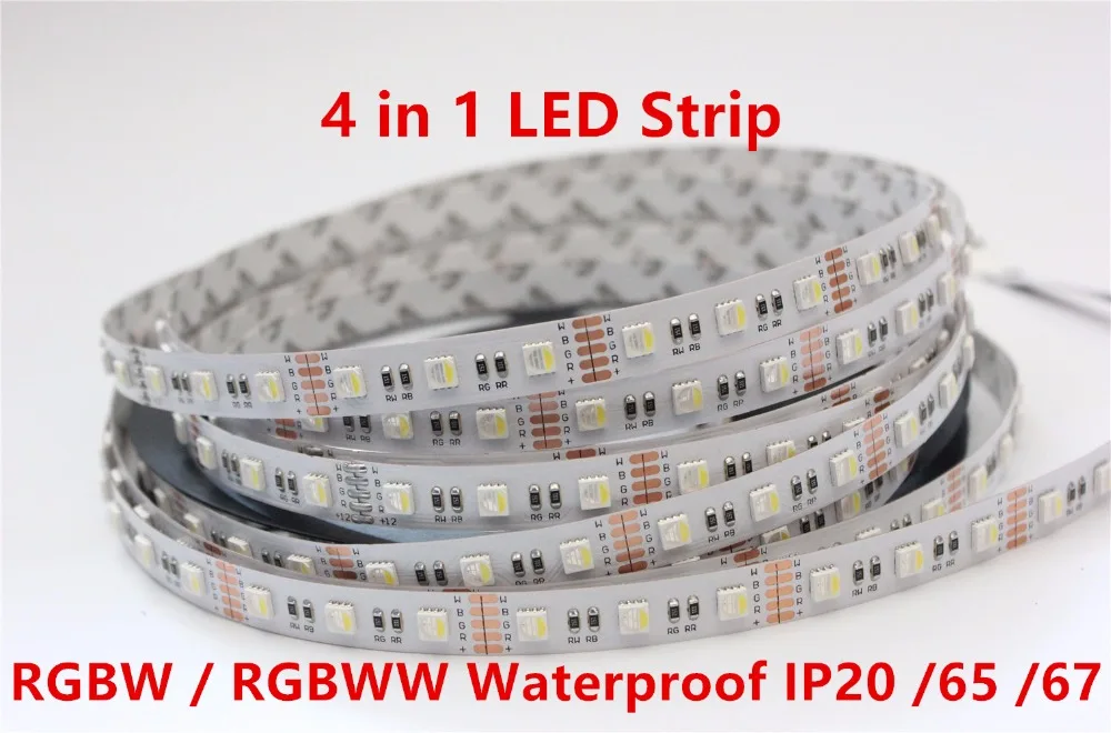 Гибкая светодиодная лента 4 в 1 RGBW 5050 12 В постоянного тока RGB + белый/RGB теплый белый