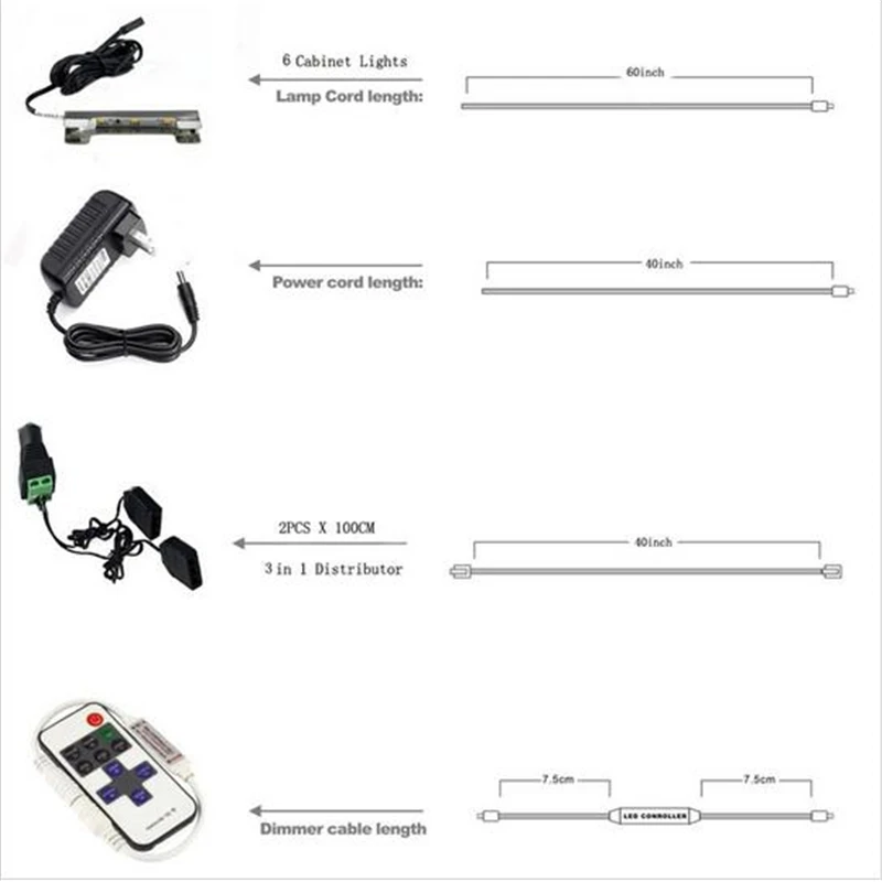 Светодиодные лампы для шкафа со стеклянной кромкой задняя сторона зажим полоса