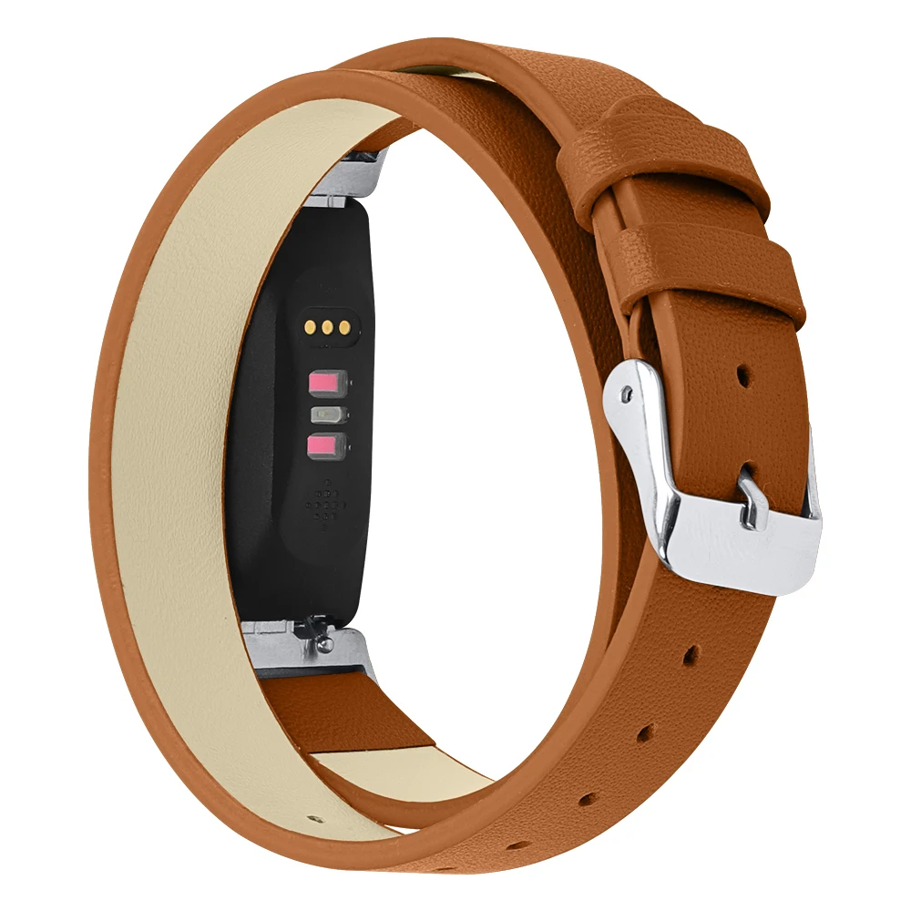 Hero Iand Оригинальные кожаные Наручные Браслеты Для Fitbit Inspire/Inspire Hr полосы двойной обёртки Кожаный Браслет для Fitbit Inspire ремешок