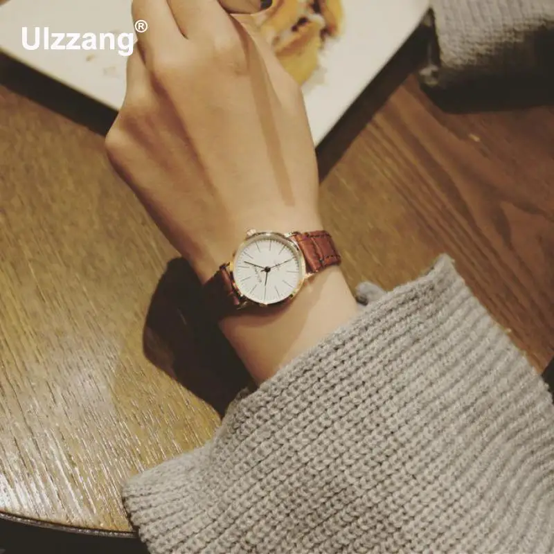 Новые модные брендовые женские и мужские часы унисекс с кожаным ремешком Ретро