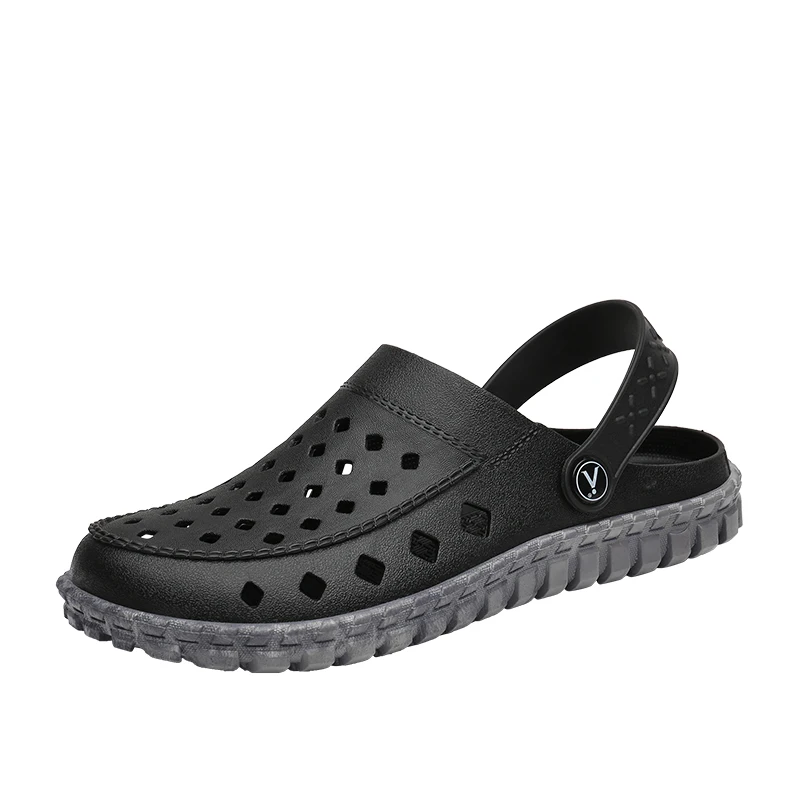 Outdoor Sandals Men Breathable Summer Shoes Men Beach Slippers Rubber Sea Water Shoes Antiskid Clogs Flip Flops Tenis Masculino - Цвет: Черный