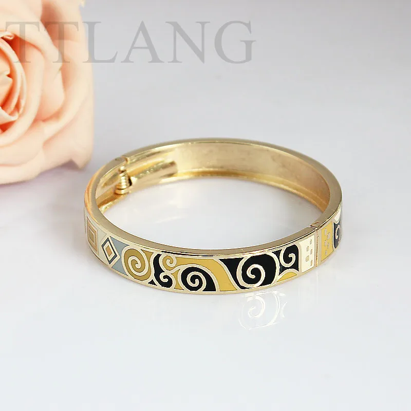 1 2 см ширина кофе и черный символ дизайн сплав эмаль ювелирные изделия браслет |