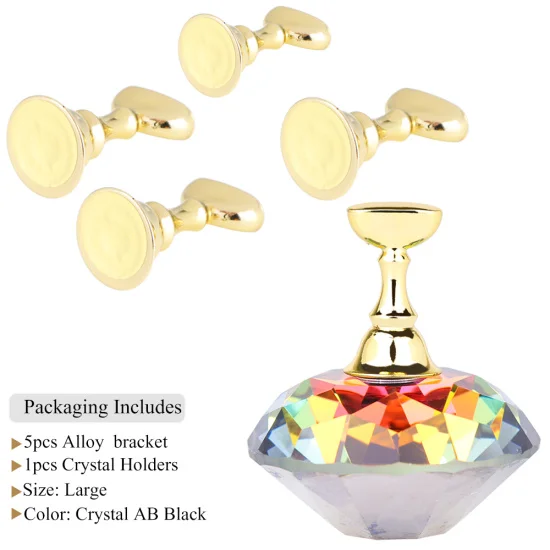 L Crystal AB Black Полная красота, 1 набор, магнитный держатель для накладных ногтей, практический дисплей, акриловая подставка, AB Кристалл, полка для демонстрации, инструмент для маникюра CH741 - Цвет: L Crystal AB Black
