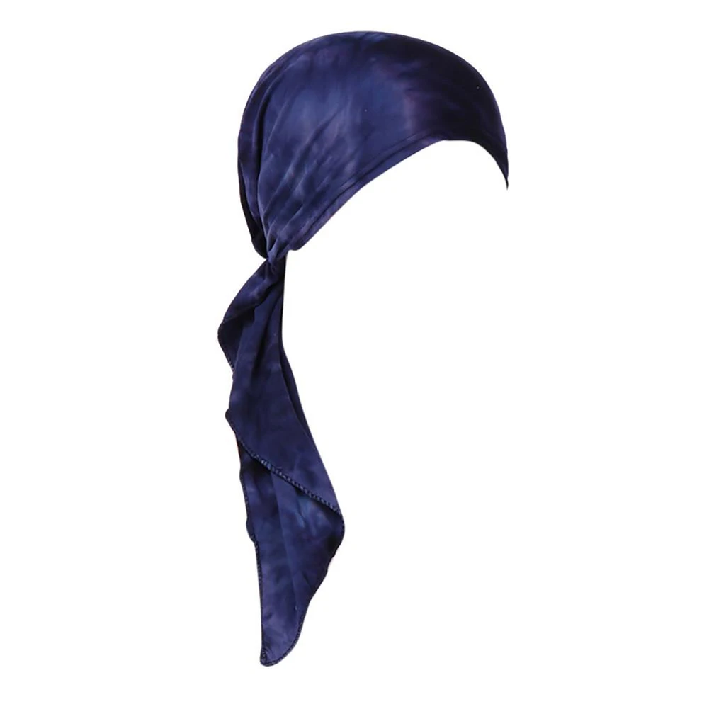 Новая мода Для женщин мусульманских стрейч тюрбан Tie-dye Chic Skullies &amp шапочки Рак