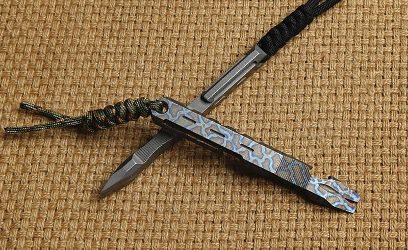 New Style Flame Titanium Alloy Crowbar Outdoor Survival EDC Tool Titanium Screwdriver Bottle Opener With Clip