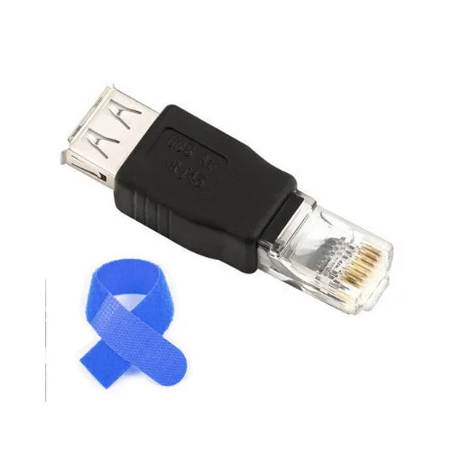 2 Pieces ethernet RJ45 male to USB female connector converter adapter +Free Cable Tie | Обустройство дома