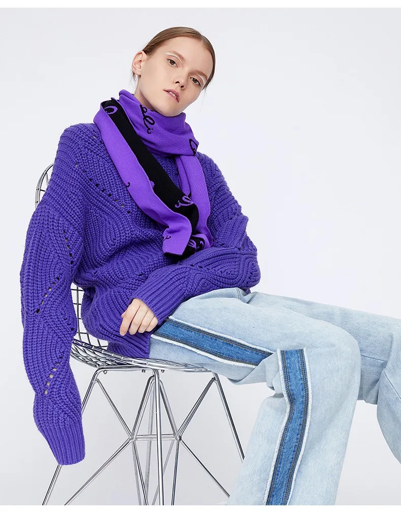 Toyouth Новые однотонные Для женщин джемпер Свитеры с высоким воротом Highneck безразмерный вязаный свитер полые Повседневное пуловеры с длинными рукавами Топы