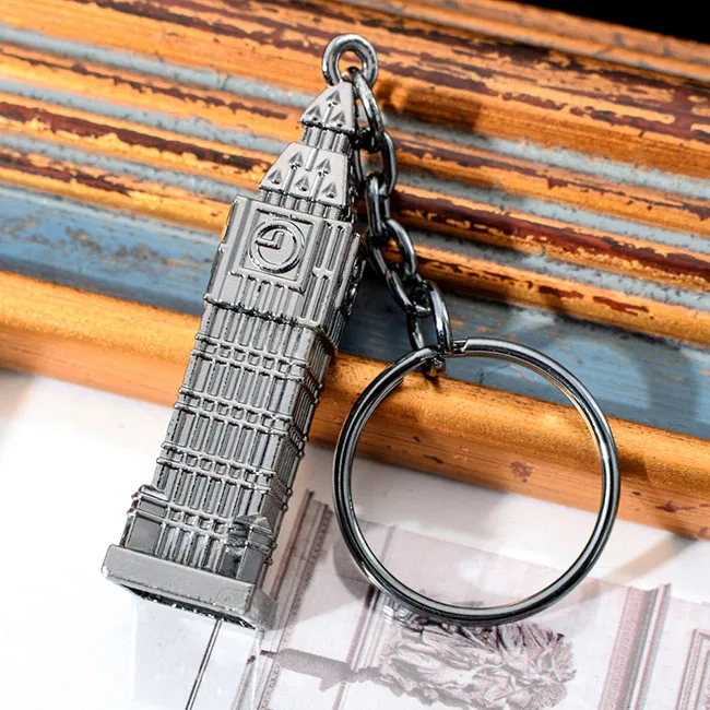 Antique Tin Модель лондонских часов маленький брелок Сувенир подарок 3D Металл Лондон Великобритания сувенир из Британии мини Биг Бен брелок для фестиваля - Цвет: Antique Tin