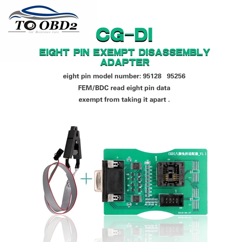 

Чтение 8Pin плата EEPROM работ CGDI Prog для BMW и XPROG 5,60/5,70/5,74/5,84/UPA USB-программатор чтение 8-контактный адаптер без расходов FEM/BDC