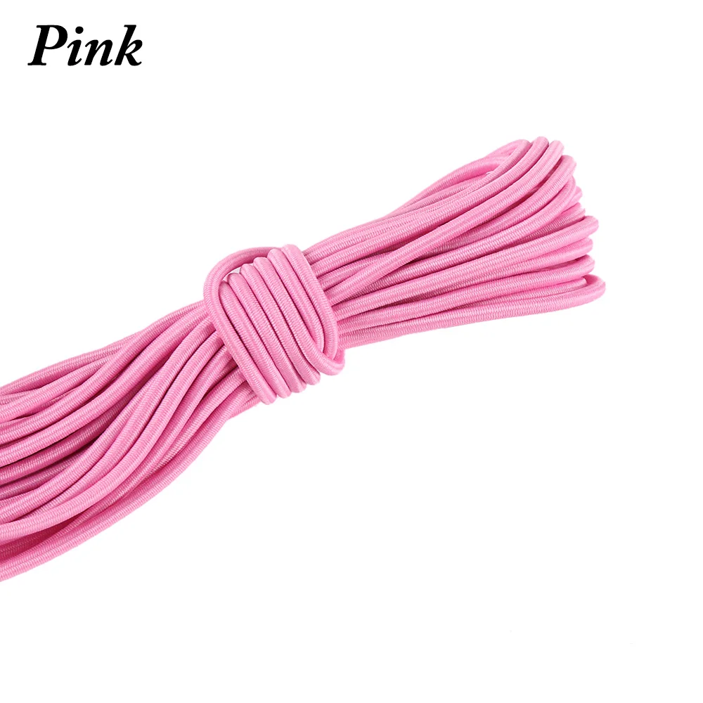 pink 3 мм 10 м Новая красочная нейлоновая эластичная лента круглая резиновая швейная Веревка DIY линия ткань для изготовления одежды DIY Швейные аксессуары - Цвет: pink