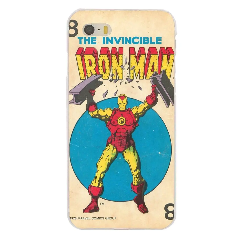 Marvel Super Heros Poker Card Тор Железный человек ТПУ чехлы Капа для Apple iPhone 4 4S 5 5C 5S SE 6 6S 7 8 Plus X
