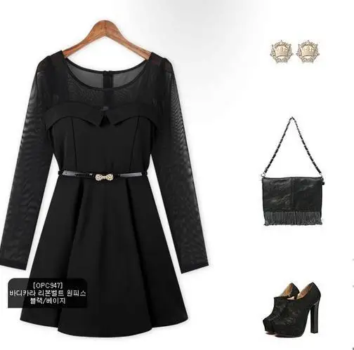 new fashion 2014 summer spring party bodycon dress Europe and the United Mesh knit stitching 2212 | Женская одежда