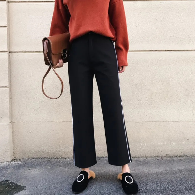Kobeinc Для женщин Высокая Талия Широкие брюки свободные женские Мотобрюки мягкая