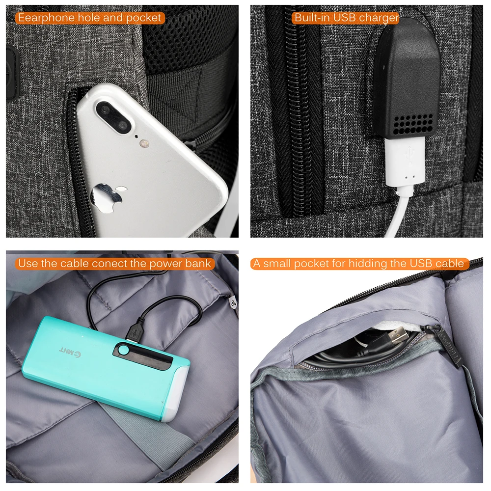 CoolBell ноутбук рюкзак с зарядка через usb Порты и разъёмы большой Ёмкость