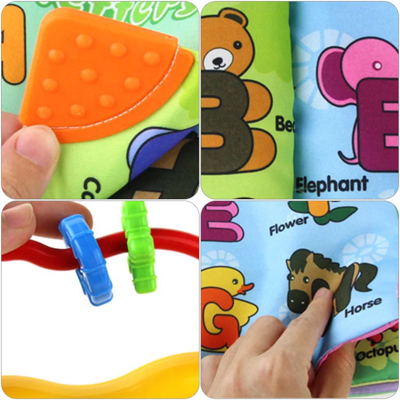 Лидер продаж 1 шт. Детская обучающая тканевая книга с алфавитом животные