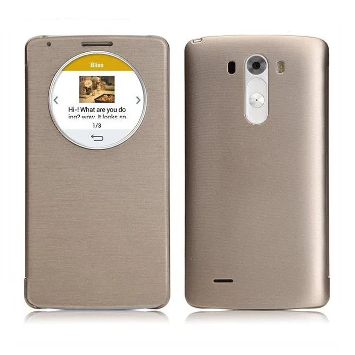 Лучшее качество, кожаный флип-чехол для LG G3 D850 D851 D855 F460 Anne в розничной упаковке - Цвет: Золотой