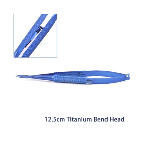 12.5CM bend head T 12,5 см 14 см 16 см фиксатор Иглодержатель офтальмологический инструмент Иглодержатель косметический контактный зажим титановый Пинцет хирургические инструменты - Цвет: 12.5CM bend head T