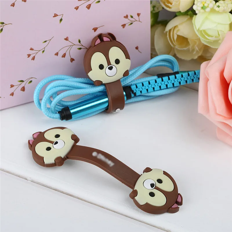 2 шт. милый мультфильм Kawaii Мобильный телефон USB крепление кабеля Кнопка Организатор провода Гарнитура держатель линия Winder сумка Клип depro