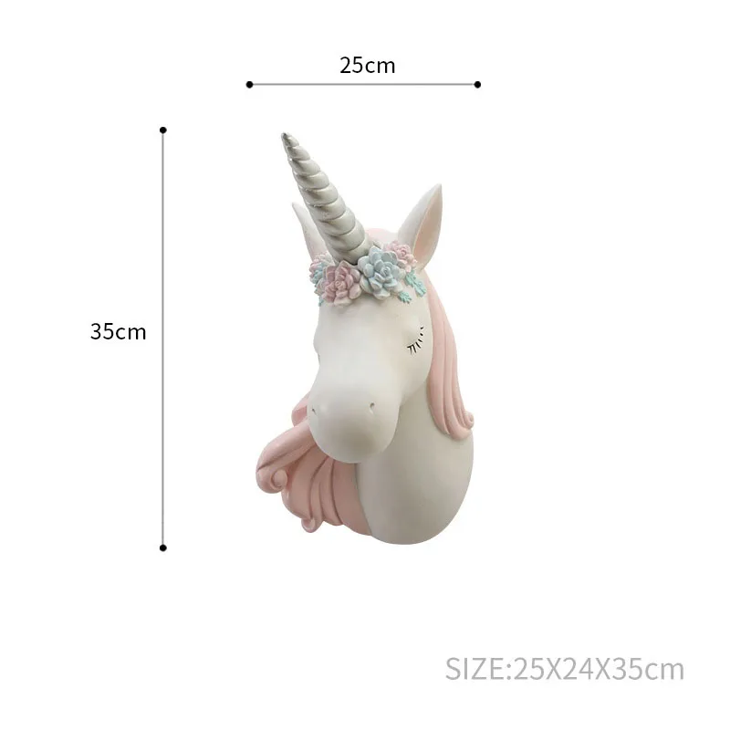Статуя с головой единорога домашний декор 3D абстрактная скульптура Настенный