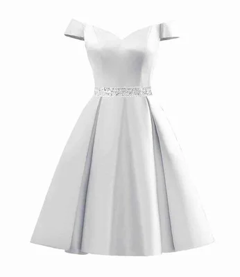 Белый Doragrace vestidos de festa женское короткое коктейльное платье с открытыми плечами и бисером - Цвет: Белый