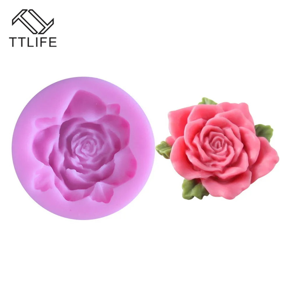TTLIFE силиконовая форма в виде цветка розы шоколад Fondant (сахарная) торт украшения