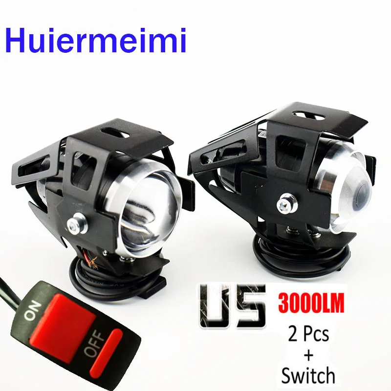Светодиодные фары rcycle для мотоцикла 3000Lm супер яркие противотуманные 125 Вт 12 В U5