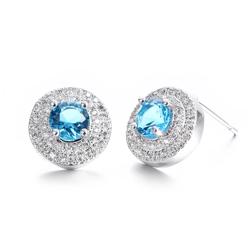 Женские серьги гвоздики с фианитом цвет белое золото|earrings for women white|earrings womenfashion